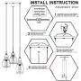 BRIVOLART Industrial 3-Light Pendant Light Black Finished Ceiling Wall Light Glass E26 Base Edison Island Light Chandelier(Exclude Bulbs)