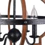Zicbol Farmhouse Chandelier 4-Light Candle Style Metal Vintage Pendant Light Rustic Chandelier Lighting Fixture for Dining Room, Living Room, Bedroom, Hallways, Island, Restaurant UL Black