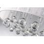 Edvivi Belle 4-Light Chrome Finish with White Thread Wrapped Drum Shade Flush Mount Chandelier Ceiling Fixture with Hanging Crystals | Glam Lighting