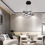 Jaycomey Modern LED Pendant Light,Circular Acrylic Chandelier Adjustable Two Rings Ceiling Pendant Light for Living Room Bedroom Kitchen Resturant,6000K/Cool White,44W