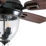 Honeywell Ceiling Fans 50615-01 Glencrest 52” Indoor & Outdoor, LED Edison Bulbs, ETL Damp Rated Aged Teak/Dark Walnut Blades, Oil Rubbed Bronze
