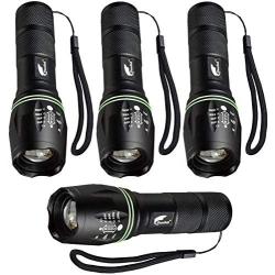 HAUSBELL Flashlight, Tactical Flashlight, LED Flashlight, Flashlights High Lumens, Zoomable, Water Resistant, 5 Modes, Camping Lights, Flash light for Indoor, Outdoor, Hiking, Kids, Emergency (4 Pack)