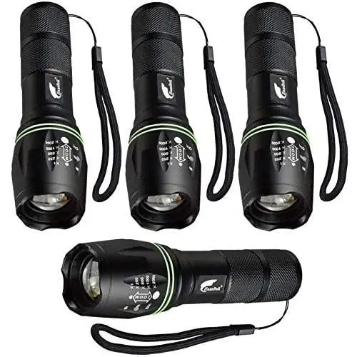 HAUSBELL Flashlight, Tactical Flashlight, LED Flashlight, Flashlights High Lumens, Zoomable, Water Resistant, 5 Modes, Camping Lights, Flash light for Indoor, Outdoor, Hiking, Kids, Emergency (4 Pack)