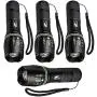 HAUSBELL Flashlight, Tactical Flashlight, LED Flashlight, Flashlights High Lumens, Zoomable, Water Resistant, 5 Modes, Camping Lights, Flash light for Indoor, Outdoor, Hiking, Kids, Emergency (4 Pack)