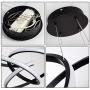 Modern LED Pendant Light, Chic Irregular Ring Chandelier Contemporary Adjustable Hanging Light for Living Dining Room Bedroom, 32W 4000K Neutral White, Matte Black
