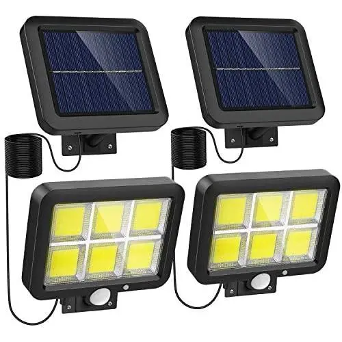 Solar Lights Outdoor Motion Sensor w/ 240 Bright COB LED, 16.4Ft Cable, 3 Lighting Modes, Adjustable Solar Panel. Wired Security Solar Powered Flood Lights for Indoor & Outside Yard(5500K, 2 Set) Solar Lights Outdoor Motion Sensor w/ 240 Bright COB LED, 16.4Ft Cable, 3 Lighting Modes, Adjustable Solar Panel. Wired Security Solar Powered Flood Lights for Indoor & Outside Yard(5500K, 2 Set)