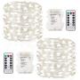 GDEALER 2 Pack Fairy Lights Christmas Decor 20 Ft 60 Led Battery Operated Christmas Lights with Remote Waterproof Twinkle Lights 8 Modes Firefly String Lights for Party Bedroom Wedding Decorations