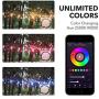 HBN Smart OutdoorPatio Lights RGBW Color & White LED Lights Smart String Light-24ft, 12 Round Bulbs, 2.4 GHz Only, Works with Alexa/Google Assistant, App Controlled, No Hub Needed, IP65 Waterproof