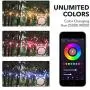HBN Smart Outdoor Patio Light RGBW Color & White LED Lights Smart String Light-48ft, 24 Round Bulbs, 2.4 GHz Only, Works with Alexa/Google Assistant, App Controlled, No Hub Needed, IP65 Waterproof