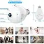 1080P Smart Bulb Security Camera, 360 Degree Panoramic 2.4G WiFi Camera Indoor/Outdoor Wireless Video Surveillance IP Camera for Baby/Pet Monitor with Night Vision, Two Way Audio, Montion Detection