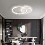 IKK Modern Ceiling Light, Flush Mount LED Light Chandelier 4000K Natural Light, 2 Rings Acrylic Shade, Modern Ceiling Lamp 60 Watts for Kids Rooms, Hotel Rooms, Dining Rooms, Living Room, Stairs