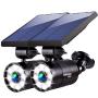 Solar Motion Sensor Lights Outdoor 1400-Lumen 9-Watt(110W Equ.) Aluminum Solar Flood Security Spotlight for Garden Driveway Garages Doorways Decks and Porches, 2-Year 100% FREE Warranty(Black 2 Pcs)
