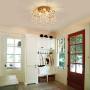 Q&S Small Chandelier, Modern Gold Mini Crystal Chandelier Ceiling Light Fixture for Bedroom,Hallway, Entryway ,G9 3-Light.