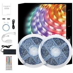 Clevsto Music Led Strip Lights 50FT for Bedroom Bluetooth Led Lights for Room