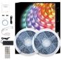 Clevsto Music Led Strip Lights 50FT for Bedroom Bluetooth Led Lights for Room