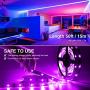 Onforu 50ft RGB LED Strip Lights, Music Synchronized Light Strip with 44 Keys Remote, Color Changing Room Lights with Timing, 5050 RGB Tape Light, DIY Multicolor Rope Light for Bedroom, TV, Party, Bar