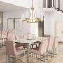 TODOLUZ 6 Lights Farmhouse Dining Room Chandelier Brushed Brass Ceiling Hanging Light Fixture with Opal White Glass Shades for Kitchen Bedroom
