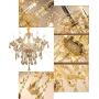 Lymxxl Contemporary K9 Crystal Chandelier 15 Lights Cognac Color Candle Pendant Light Adjustable Chain Fixtures Hanging for Bedroom Living Room Foyer (15 Light)