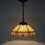 Tiffany Hanging Light W12H32 Inch Amber Stained Glass Pendant lamp 1E26 Hexagon Style S011 WERFACTORY Series Lamps Chandelier Ceiling Fixture Kitchen Island Bar Hallway Living Room Dining Room Loft
