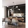 BOWRAIN 6 Lights Brushed Nickel Chandelier Light Fixture Contemporary Sputnik Pendant Light Modern Flush Mount Hanging Lamp for Dining Kitchen Island Bedroom Lighting
