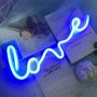 iceagle Love Neon Signs for Wall Decor,USB or Battery Decor Light,Neon Light for Bedroom,LED Neon Decorative Lights for Christmas,Party,Girls Living Room(Blue)