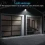 TORCHSTAR Outdoor LED Solar Powered Motion Sensor Light, IP65 Waterproof Wireless Outdoor Wall Lighting for Driveway, Patio, Garage, Porch, 6500K Pure White, Black, Pack of 4
