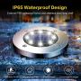 Solar Ground Lights, 10 Packs 8 LED Solar Disk Lights Outdoor IP65 Waterproof Bright In-Ground Solar Garden Lights, Landscape Disk Lights for Steps Patio Lawn Yard Pathway Deck (Cold White)