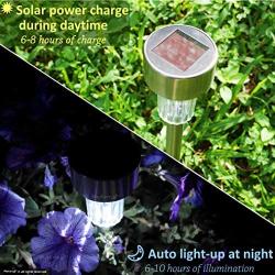 Meykers Solar Light Outdoor Pathway Garden Driveway - (16 Pack) Path Walkway Yard Lawn Landscape Sidewalk Patio Wall Backyard Camping Lighting LED Stake Solar Powered Waterproof Wireless Bright White