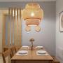 Nordic Simple And Modern Chandelier Handmade Bamboo Weaving Pendant Light Creative Personality Hanging Lamp Living Room Bedroom Dining Room Suspend Light