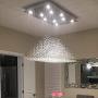 Moooni Modern Rectangular Raindrop Crystal Ceiling Lighting Fixture Pendant Chandelier LED Light for Dining Rooms Rectangle Chandeliers L40'' x W20'' x H36''