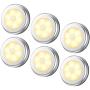 AMIR Upgraded Motion Sensor Light, Cordless Battery-Powered LED Night Light, Stick-Anywhere Closet Lights Stair Lights, Puck Lights for Hallway, Bathroom, Bedroom, Kitchen (Warm White - Pack of 6)