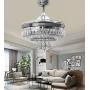 Sweety House 42''Luxury Crystal Ceiling Fan Chandelier with Remote Control LED Lights and Three-Speed Stealth Fan Blade Silent Motor Lighting Chandelier (42 inches-Style 1) (42''Luxury Crystal)
