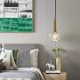NC Lighting 1-Light Modern Angular Glass Crystal Pendant Light Gold Decorative Mini Metal Ceiling Light Fixtures for Kitchen Island Bedroom Dining Room Bar