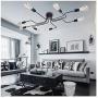 Bowrain 8 Lights Ceiling Light Fixture Industrial Vintage Creative Retro Black Metal Semi Flush Mount Ceiling Lamp for Dining Room Living Room Kitchen Lighting