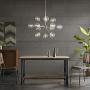 Ink+Ivy Paige Twelve Modern Chandeliers-Height Adjustable, Plated Finish, Glass Sphere Shades Pendant Sputnik Ligthing Lamp Ceiling Dining Room Lighting Fixtures Hanging, LED Compatible, Silver