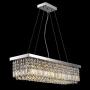 SILJOY Rectangle Modern Crystal Chandelier Lighting Raindrop Pendant Light Dining Room Kitchen Island Hanging Lamp L40'' x W10''