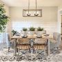 KSANA Farmhouse Chandelier for Dining Rooms, 8-Light Kitchen Island Lighting, Faux-Wood Rectangular Chandelier 26 in Length, Brown