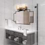 Contemporary 2-Light Vanity Light Fixture Modern Clear Glass Shades Lighting Black Dining Room Lighting Fixtures (2-Light)