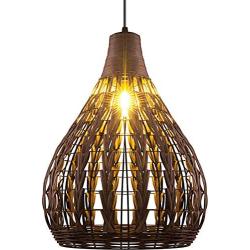 17.7'' Bamboo Modern Chandelier Weave Ceiling Light Fixtures Retro Hanging Light Rattan Pendant for Dining Room,Hallway,Bedroom,Kitchen