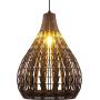 17.7'' Bamboo Modern Chandelier Weave Ceiling Light Fixtures Retro Hanging Light Rattan Pendant for Dining Room,Hallway,Bedroom,Kitchen
