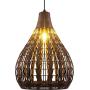 17.7'' Bamboo Modern Chandelier Weave Ceiling Light Fixtures Retro Hanging Light Rattan Pendant for Dining Room,Hallway,Bedroom,Kitchen