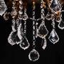 MEEROSEE Crystal Chandeliers Contemporary Chandelier 6 Lights Island Lighting Candle Pendant Ceiling Light Fixture for Dining Room Living Room Kitchen Bedroom Hallway Entry D22.1''
