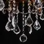 MEEROSEE Crystal Chandeliers Contemporary Chandelier 6 Lights Island Lighting Candle Pendant Ceiling Light Fixture for Dining Room Living Room Kitchen Bedroom Hallway Entry D22.1''