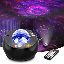 Riarmo Galaxy Star Projector, [2020 Upgraded] Night Light Projector with Music Speaker & Remote Control for Bedroom/Party/Home Decor, Starry Projector with Voice Control and Timer for Kids & Adults