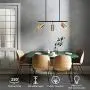 HUOKU 3 Light Pendant Ceiling Fixture,Modern Chandelier, Gold Track Light,Adjustable Height,Island Lights for Kitchen,Dining Room,Living Room,Bar