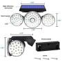 Yomisga Solar Lights Outdoor Wireless Motion Sensor Powered Security Light with 70LED 3 Rotatably Adjustable Heads IP65 Waterproof Flood lamp for Your Porch,Yard, Garden (1pack)
