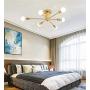 APBEAMLighting Gold Sputnik Chandelier Modern Pendant Lighting Flush Mount Ceiling Light Fixture Dimmable for Living Room Kitchen Dining Room 6 Lights