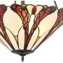 Karmen Bronze Pendant Chandelier 21'' Wide Tiffany Style Abstract Petal Pattern Art Glass Shade 3-Light Fixture for Dining Room House Island Entryway Bedroom Living Room - Robert Louis Tiffany