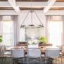 MEEROSEE Nickel Chandelier Modern LED Chandeliers D29.52'' Acrylic Shade 18 Lights Round Farmhouse Dining Room Pendant Lighting Fixture for Island Kitchen Living Room Dimmable