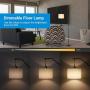 DEWENWILS ARC Floor Lamps for living room, Modern Floor Lamp with 10W LED Dimmable Bulbs,Tall Lamp with White Linen Shade for Bedroom,Reading Room,Office,